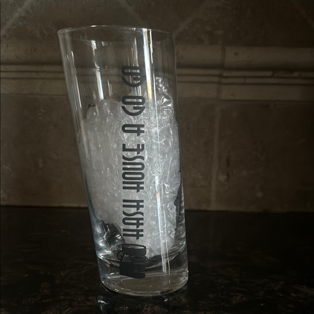 Hash house a go go Las Vegas Reno Clear Glass Tumbler slanted in design